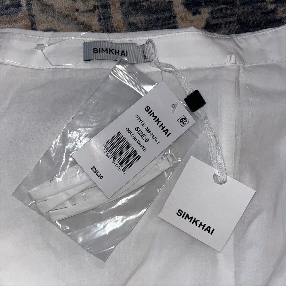 Simkhai NWT Emerson Ruched Bustier White Strapless Top SIZE 6 - Picture 5 of 6